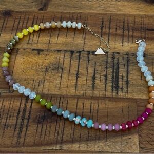 Anthropologie Rainbow Stone Necklace